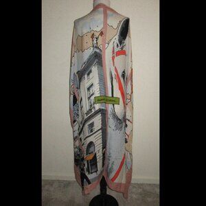 Vintage Hermès Paris "Quand Soudain" Huge Silk Twill Scarf Shawl Flagship Store